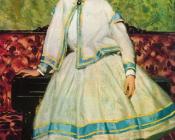 乔瓦尼 波尔蒂尼 : Portrait of Alaide Banti in White Dress